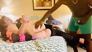 Admiring girlfriend's blue-green eyes leads to interracial sex