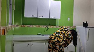 Consoling my stepmother, she was sad, her husband cheated, I helped her get revenge, ended up fucking her in the kitchen.