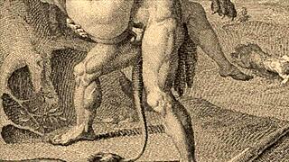 is this caged slave getting pussyfucked by her master?