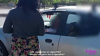 masturbo a un extraño en su auto mientras mi marido filma todo