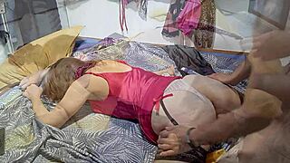 i french amateur satin lingerie clothed sex panty fuck pussy licking doggystyle rimming