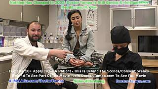 Hot blonde feels thrill sucking dick in bound foursome