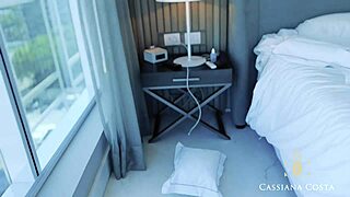 I woke up horny in Rio de Janeiro, showed off naked at the window until my husband fucked me hard.