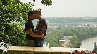 Gay dude rides dick bareback in intense session