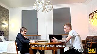 Tutor4K Sexy Mature Teacher And Young Man Become Lovers During Class!