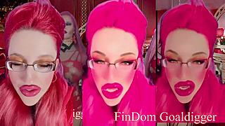 in this financial domination session, the goddess with glasses gives jerk off instructions to choose the best paypig