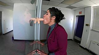 Milf Sucks Dildo for Service in Sloppy Blowjob Scene