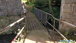 Public agent interviews cherry kiss in outdoor setting