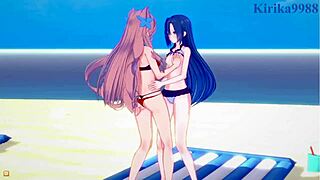 Tsubasa Kazanari and Maria Cadenzavna Eve in Intense Lesbian Futanari Sex?