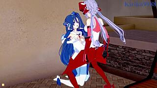 Tsubasa Kazanari and Maria Cadenzavna Eve in Intense Lesbian Futanari Sex?