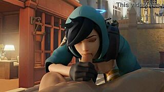 Tracer Gets Anal, Blowjob, And Footjob In This 3D Cartoon Scene.