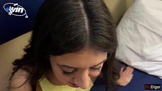 i saw this cute girl 18 yo on the public train who lost her pussy at cards game.