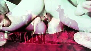 In this vintage taboo scene, she bends over for doggystyle with hairy pussy and natural tits outdoor