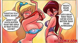 Naughty girlfriend studying with big monster cock