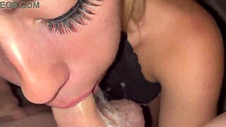 Cum-Hungry Babe Gags on Messy Deepthroat Cock Action