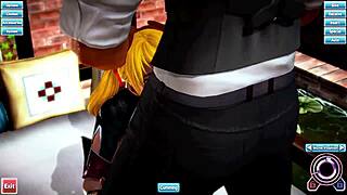 I watch hentai animation of blonde with big tits getting fucked and cumshot