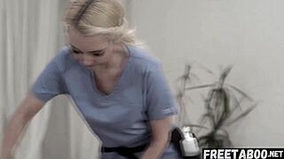 Did she expect sneaky sex from masseuse and creepy husband? Full story on freetaboo net!