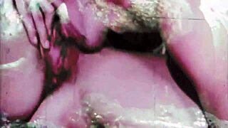 In this vintage taboo scene, she bends over for doggystyle with hairy pussy and natural tits outdoor