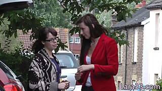British MILF gives a shy teenager a fingering and blowjob in a park