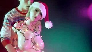 Teen with big tits gets oily tit fuck from big cock on holiday