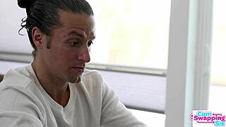 Playful Molly Little 18+ teases stepbro into a wild cum-swapping threesome.