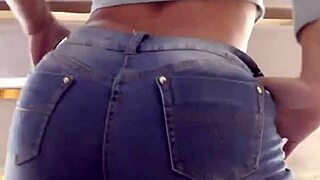 This latina teen with a big ass wears a thong in her amateur webcam show, looking so sexy and young.