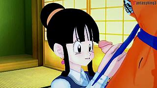 In Dragon Ball Zex, Chichi engages in intense fucking with Goku and Gohan in this fantasy hentai scene.