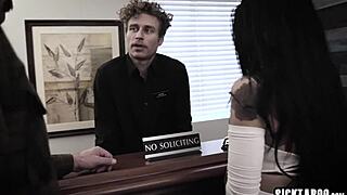 Slutty latina babe sucks monster cock hard 😈