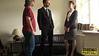 Are you ready to see a submissive UK realtor take cock ass to mouth?