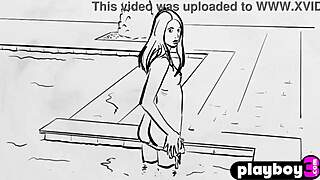 Hilary C's perfect ass exposed in outdoor pose, clothes ripped