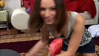 His cock went rock-hard to see her pink pussy