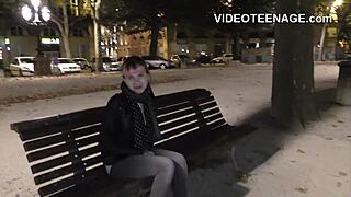 Watch a skinny teen dive into her first porn casting with a shaved toy session