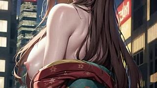 3D animated AI porn, fuck me while they watch! Pussy masturbation with ASMR sound turns me on!