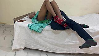 Sexy Horny Brunette Girl Riding Cock Intensely in Bedroom