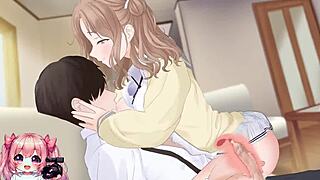 hot college girl rides and gives handjob leading to cumshot