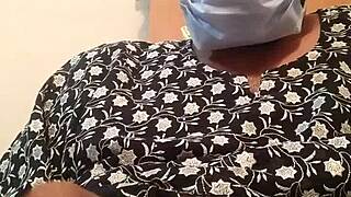 Hot gay action unfolds with a man in wife’s silk gown