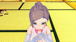 cute girl in sexy maid costume rides big cock 3d hentai 😍