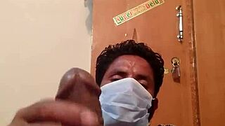 Hot gay action unfolds with a man in wife’s silk gown