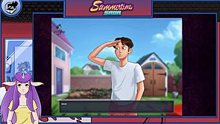Exploring part 16 of summertime saga with mature brunette in anime game