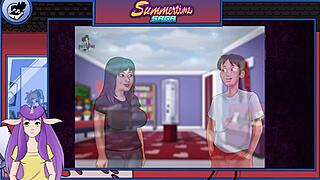 Exploring part 16 of summertime saga with mature brunette in anime game