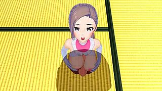 cute girl in sexy maid costume rides big cock 3d hentai 😍