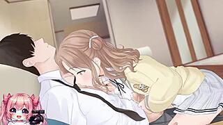 hot college girl rides and gives handjob leading to cumshot