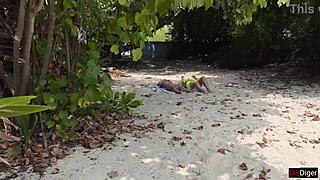 Why Jerk Off to Busty Milf and Stepdaughter Sunbathing? Cum on Their Faces!