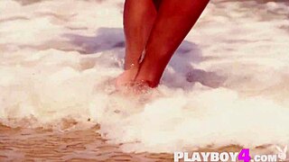 Beautiful blonde milf Cara Mell shows her sexy body in a hot outdoor posing session