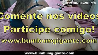 Brazilian woman sits on dildo with big ass in cuckold video
