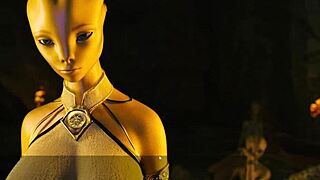 Female Alien Fingers Herself in Outfit, Ready for My Cock.