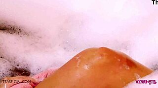 sexy teen 18+ brunette shows perfect teen 18+ body in bath