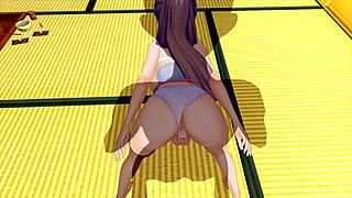 cute girl in sexy maid costume rides big cock 3d hentai 😍