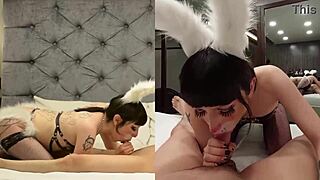 Tgirl bunny cosplay anal sex.