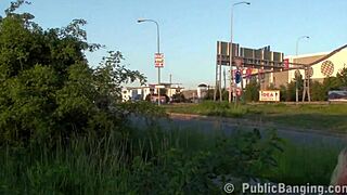 Blonde sucks and fucks guys in public 😏